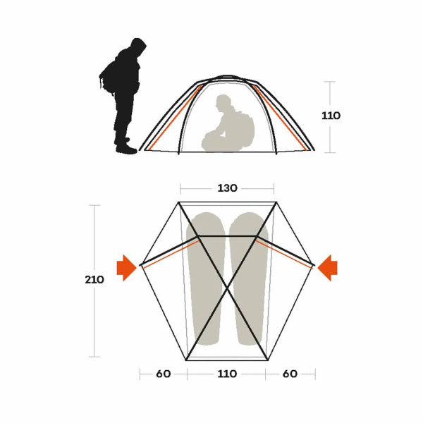 چادر کوهنوردی 2 نفره فرینو مدل TRIVOR 2
